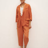 100% Linen 3/4 Sleeve Drop Shoulder Blazer DARA