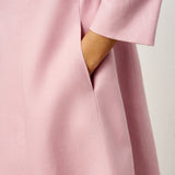 100% Linen Sculpted Waist V-neck Longline Jacket Top AZURA
