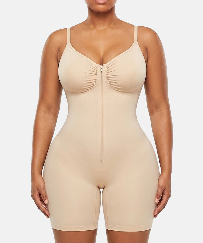 Ultra-Stretch Zip-Up Bodysuit — Sculpting Support & All-Day Comfort