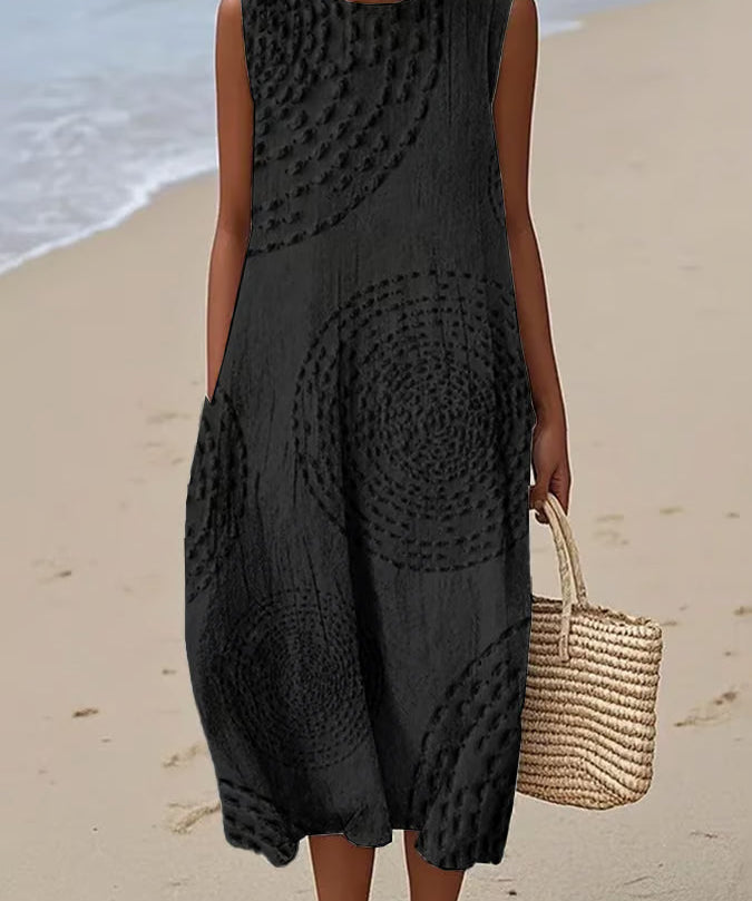Hannah - Textured Sleeveless Maxi Dress