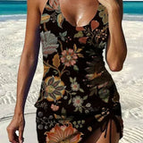 Faith - Floral Graphic Tankini with Shorts, Tummy Control Effect