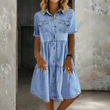 Sophia - Casual Elegant Denim Dress