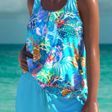 Trudy - Elegant tankini with tummy control effect and matching shorts