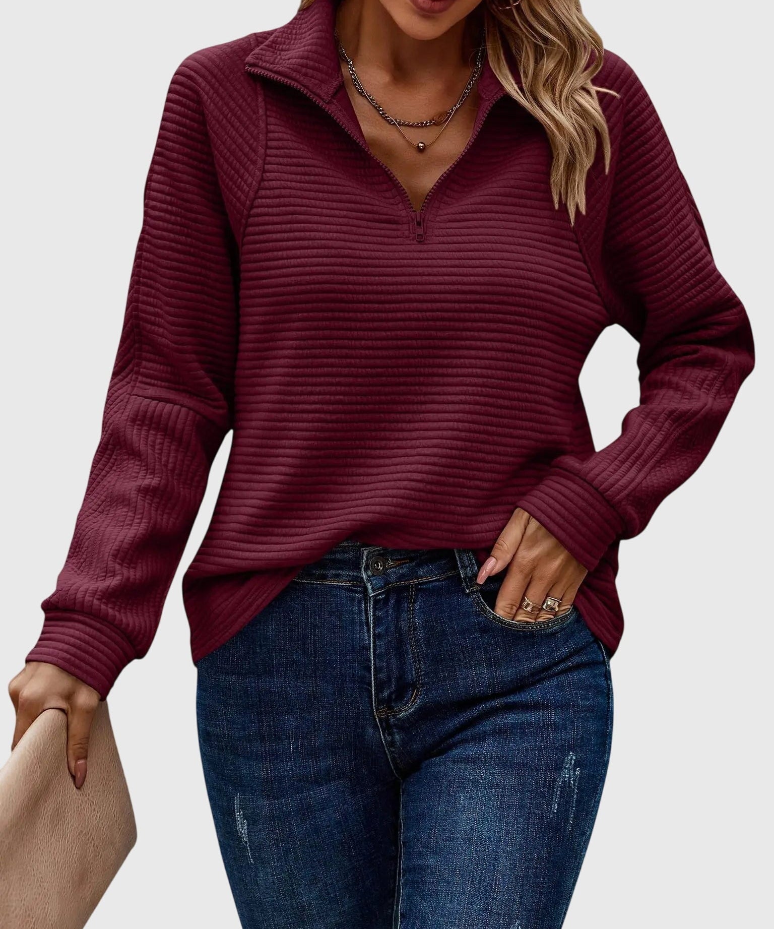 Abigail - Elegant Sweater with Zipper