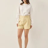 100% Linen Mock Neck Long-Sleeve Top DEANNA