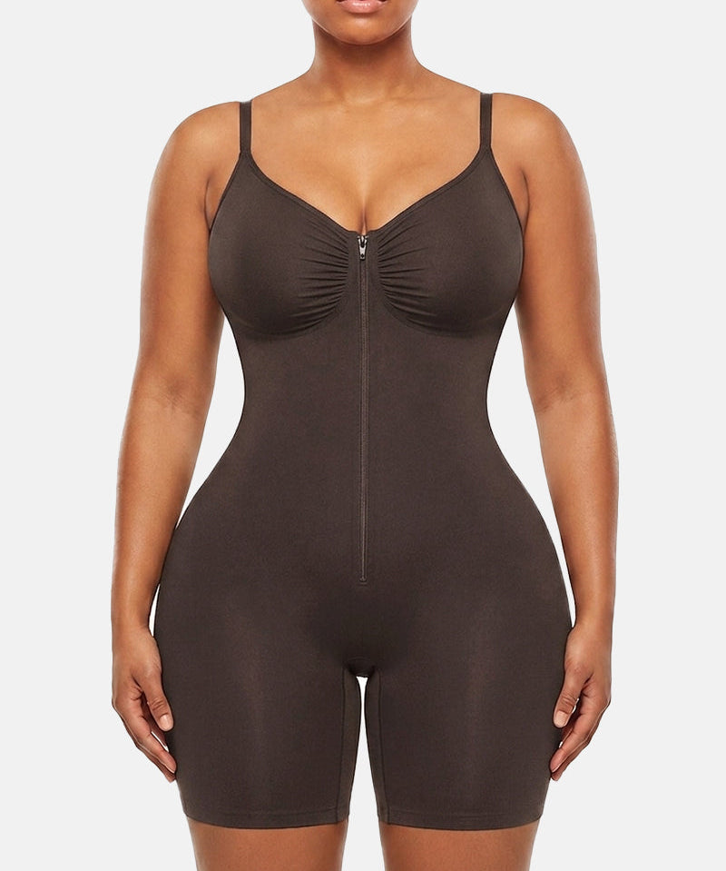 Ultra-Stretch Zip-Up Bodysuit — Sculpting Support & All-Day Comfort