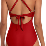 Maclair & Co. - Women's One Piece Swimsuits Tummy Control Cutout High Waisted Bathing Suit Wrap Tie Back