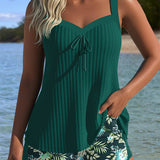 Seraphina - Striped Tankini with Two-Piece Swimsuit Bottom