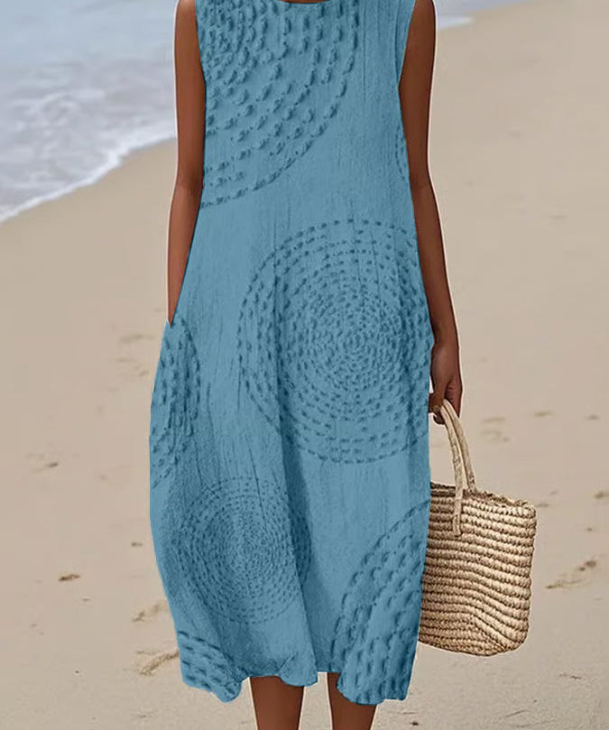 Hannah - Textured Sleeveless Maxi Dress