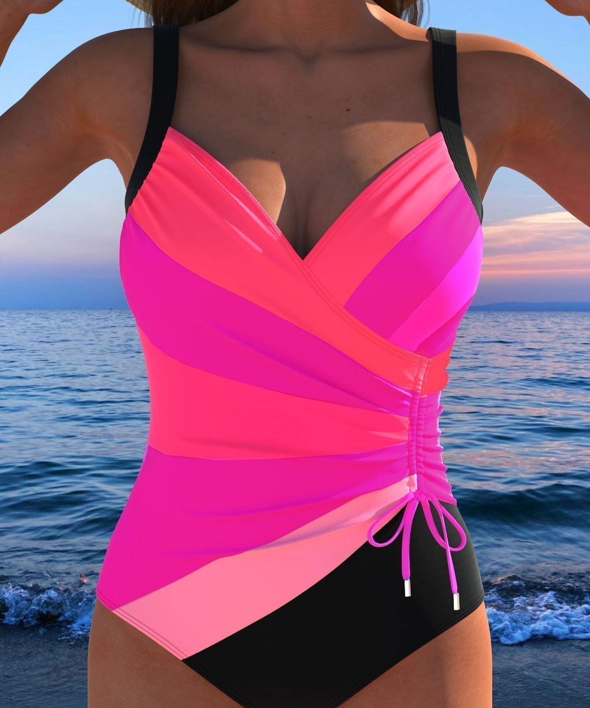 Eleanor - Elegant swimsuit with colorful print