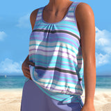 Naomi - Tankini with U-Neckline and Striped Design