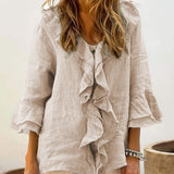 NADINE™ - Chic Bell Sleeve Ruffle Top