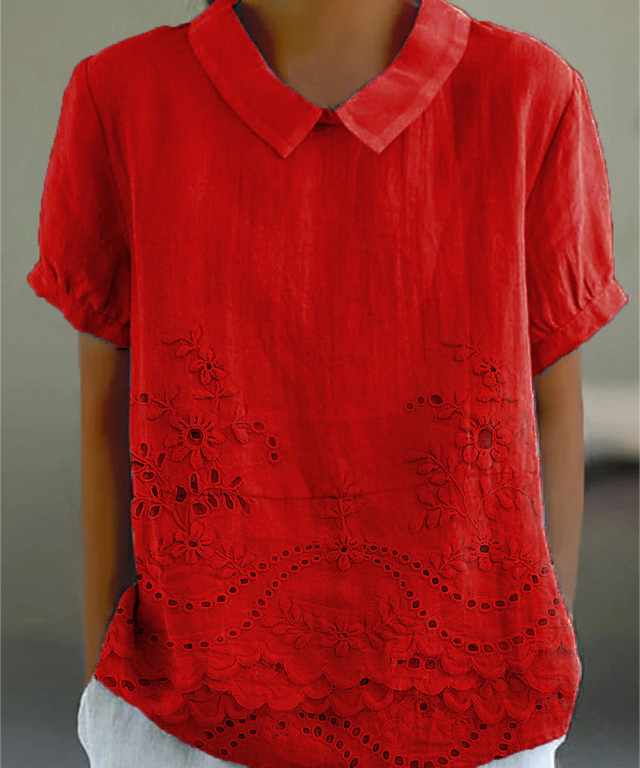 Lily - Embroidered Floral Blouse