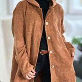 Cordia - Corduroy Hooded Cardigan