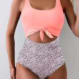 Maclair & Co. - Women's One Piece Swimsuit Tummy Control Slimming Bathing Suit Cutout Tie Knot Swimwear
