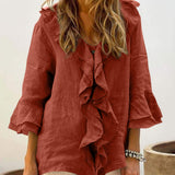 NADINE™ - Chic Bell Sleeve Ruffle Top