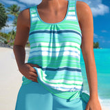 Naomi - Tankini with U-Neckline and Striped Design