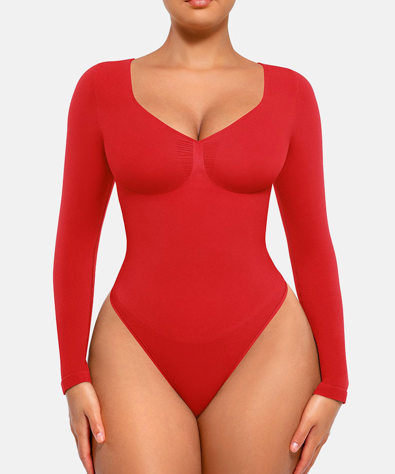Seamless Supportive Long Sleeve Tummy Control Bodysuit