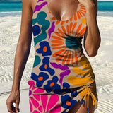 Faith - Floral Graphic Tankini with Shorts, Tummy Control Effect