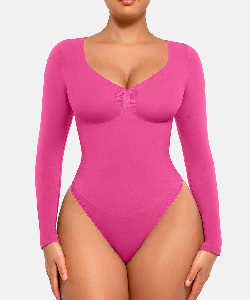 Seamless Supportive Long Sleeve Tummy Control Bodysuit