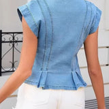 Viera - V-Neck Denim Top