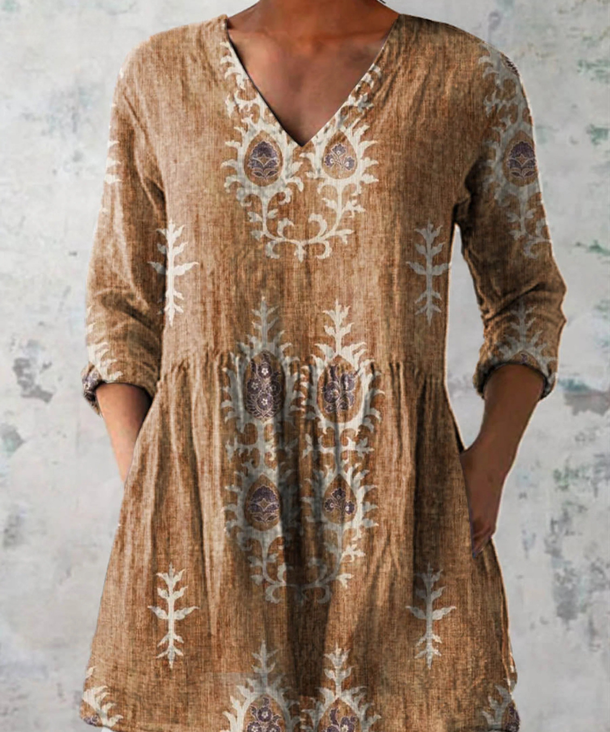 Elise | Long Blouse with V-Neck