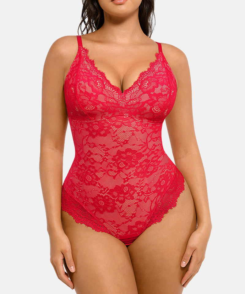 Lace Shapewear Thong Tummy Control Bodysuit