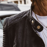 Kiki - Timeless Structured Zip-Up Vegan Leather Jacket