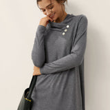 Cashmere Asymmetric Cowl Neck Stretch Top TATIANA