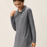 Cashmere Asymmetric Cowl Neck Stretch Top TATIANA