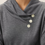 Cashmere Asymmetric Cowl Neck Stretch Top TATIANA