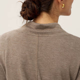 Cashmere Asymmetric Cowl Neck Stretch Top TATIANA