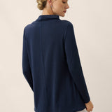 Cashmere Asymmetric Cowl Neck Stretch Top TATIANA