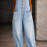 Saylor - Vintage Washed Cotton Denim Overalls