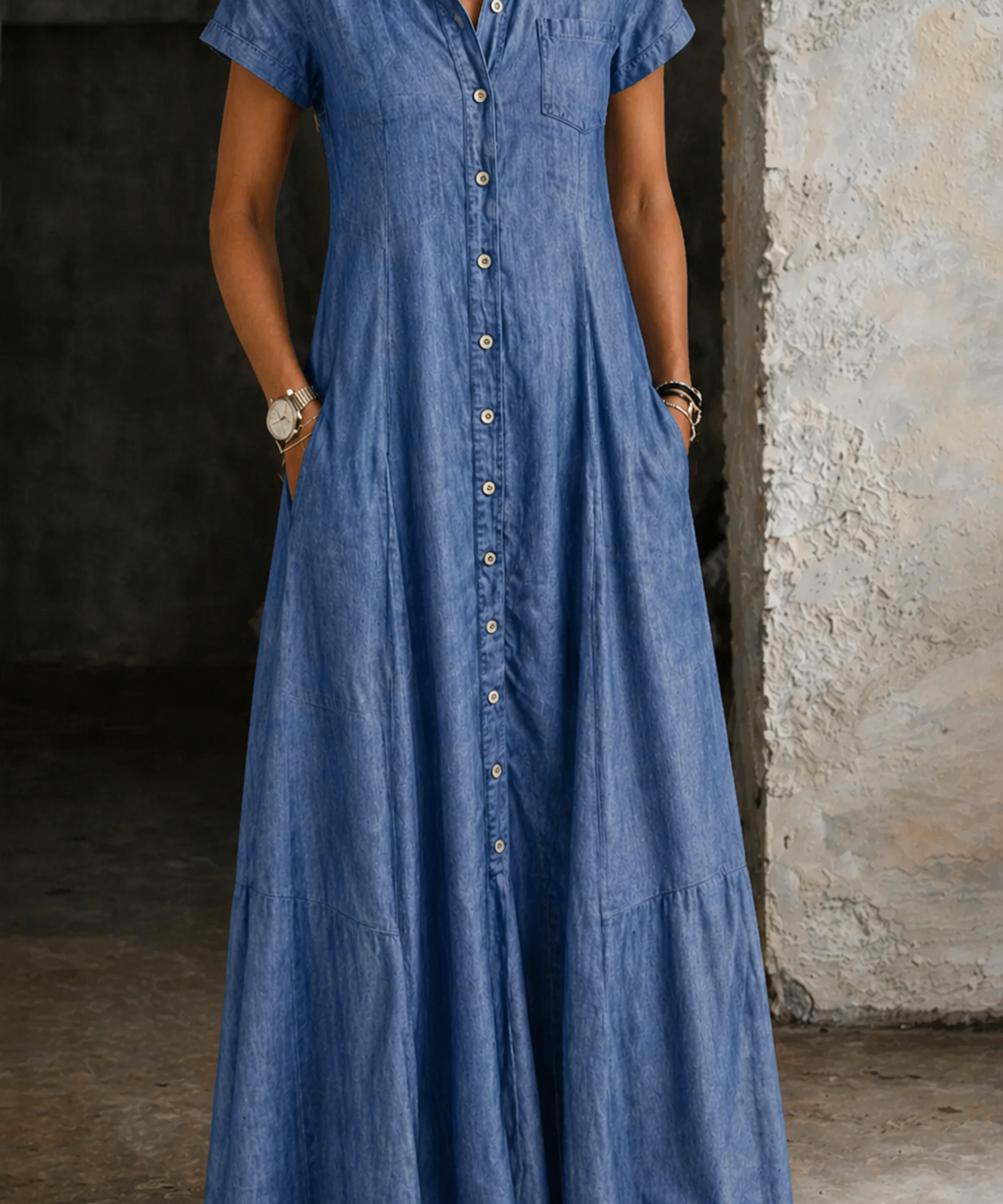 Eliza - Long Denim Dress