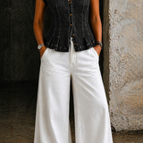 Viera - V-Neck Denim Top