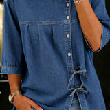 Vera - Long Vintage Denim Blouse
