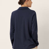 Notched Pleat Long Sleeve Top JUNE