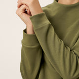 Cotton Shoulder Button Long Sleeve Top MYRA
