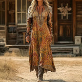 Christine - Casual Long Sleeve Dress with Vintage Inspiration