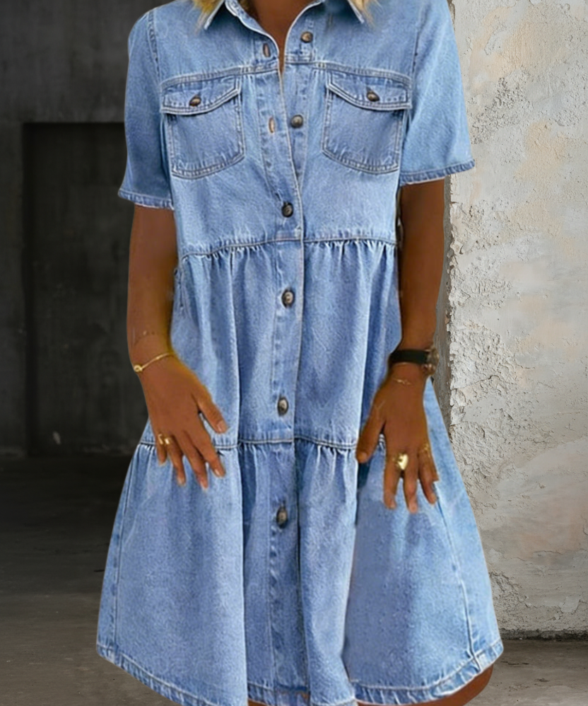 Sophia - Casual Elegant Denim Dress