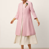 100% Linen Sculpted Waist V-neck Longline Jacket Top AZURA