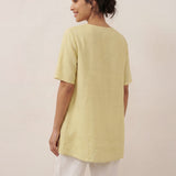 100% Linen Asymmetric Hem Long Top ISLA