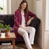 100% Linen Hand Button Long Top DILLON