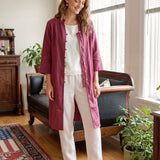 100% Linen Hand Button Long Top DILLON