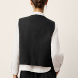 Linen-Lyocell Panel Layered Vest ODELIA