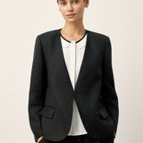 Linen-Lyocell Relaxed V-neck Tailored Blazer VERITY