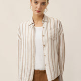 Linen Striped Drop Shoulder Shirt KENNEDY