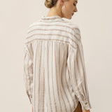Linen Striped Drop Shoulder Shirt KENNEDY