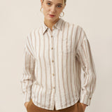 Linen Striped Drop Shoulder Shirt KENNEDY